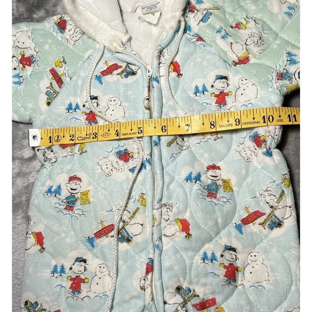Snoopy Baby Body Suit 9-18 Months Talon Zip Vintage 60's Bodysuit USA Peanuts